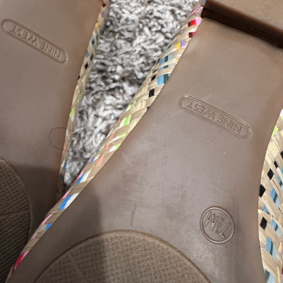 Nine West Beige Woven Flats with Multicolor Accents - Picture 3 of 4
